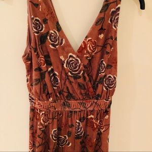Sienna Sky Pants - Mauve Floral Velvet Jumpsuit Sienna Sky Pants - Mauve Floral Velvet Jumpsuit